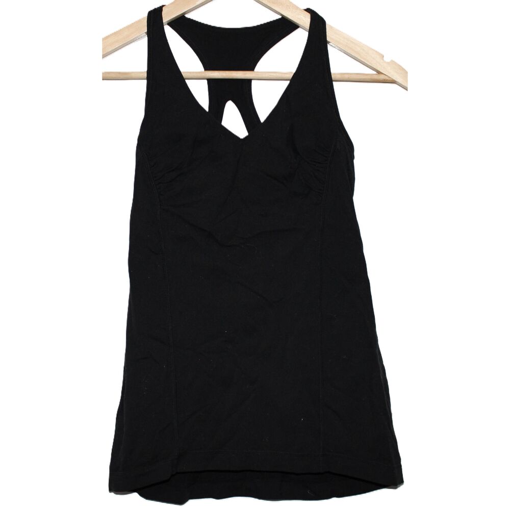 Womens Lululemon Athletica Black Strappy Racerback Sport Workout Tank Top Size 4